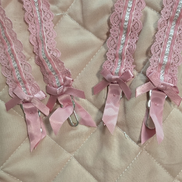 For Love And Lemons Pink Satin Lace Garter Belt Size XXS NWT - Picture 3 of 5